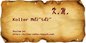 Koller Máté névjegykártya