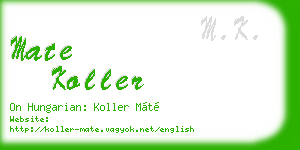 mate koller business card