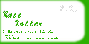 mate koller business card